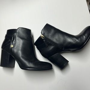 Louise et Cie black leather booties.